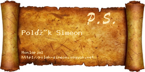 Polák Simeon névjegykártya